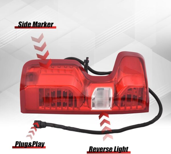 Rear Tail Lights Assembly Fit Chevy Silverado 1500 2019 2020 2021 2022 2023 Chevrolet HD 2500HD 3500HD with Bulb & Harness Passenger Side Right RH 84752979 - Image 5