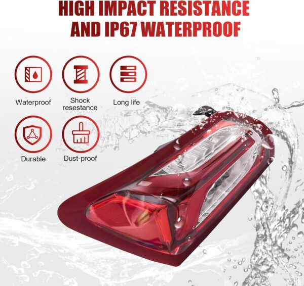 Tail Light Brake Lamps Compatible with 2019 2020 2021 2022 Chevy Malibu Rear Replacement Assembly Taillamp Outer Left Driver Side with Plug GM2804143 84595943 - Image 4