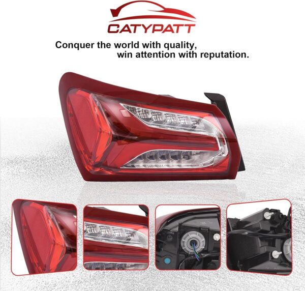 Tail Light Brake Lamps Compatible with 2019 2020 2021 2022 Chevy Malibu Rear Replacement Assembly Taillamp Outer Left Driver Side with Plug GM2804143 84595943 - Image 6