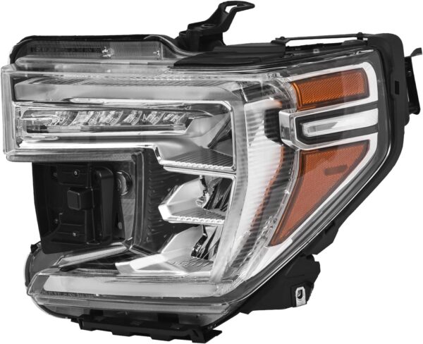 GMC Sierra 1500 Headlight Assembly 2019 2020 2021 LED Projector HeadLamp with LED DRL Turn Signal Light Chrome Housing Clear Lens Left Driver Side 85535169 GM2502495 - Image 2