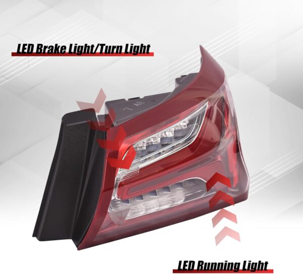 Tail Light Brake Lamps Compatible with 2019 2020 2021 2022 Chevy Malibu Rear Replacement Assembly Taillamp Outer Left Driver Side with Plug GM2804143 84595943 - Image 5