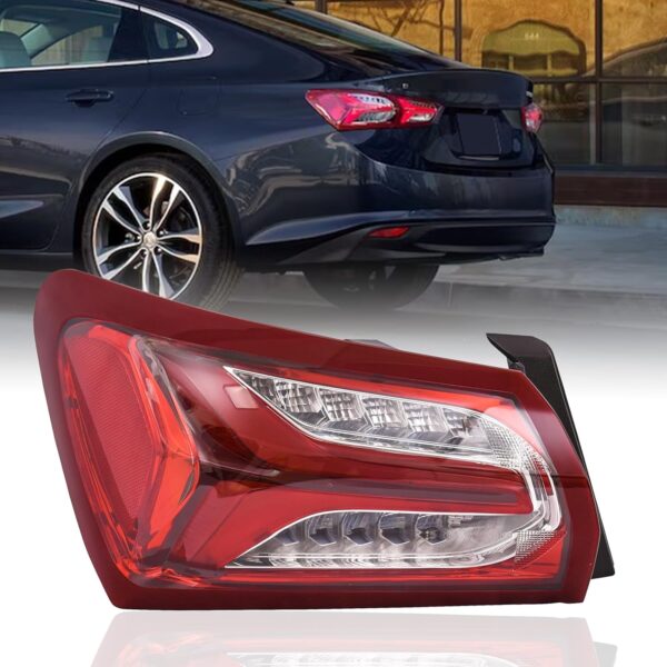 Tail Light Brake Lamps Compatible with 2019 2020 2021 2022 Chevy Malibu Rear Replacement Assembly Taillamp Outer Left Driver Side with Plug GM2804143 84595943