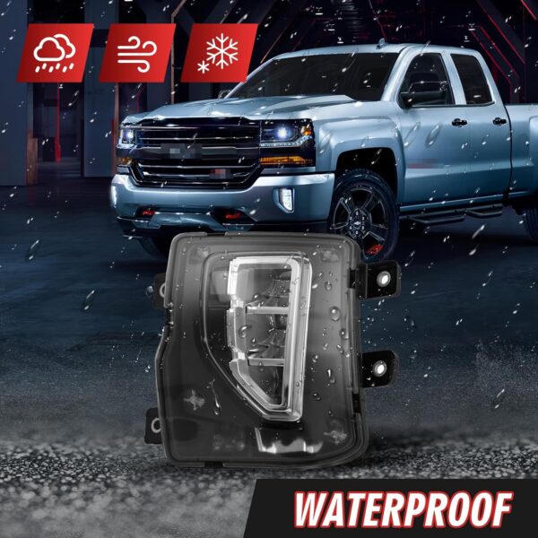 GM2592315 Front Bumper Fog Halogen Light Left Driver Side Enhance visibility for 2016 2017 2018 CHEVROLET SILVERADO 84000614 GM2593315 - Image 3