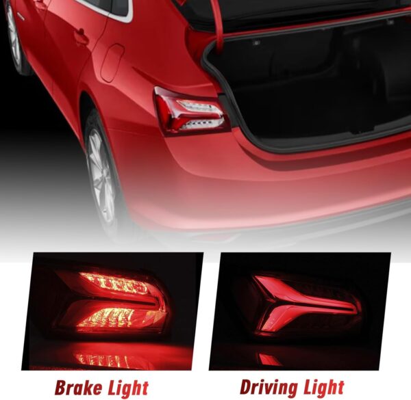 Tail Light Brake Lamps Compatible with 2019 2020 2021 2022 Chevy Malibu Rear Replacement Assembly Taillamp Outer Left Driver Side with Plug GM2804143 84595943 - Image 3